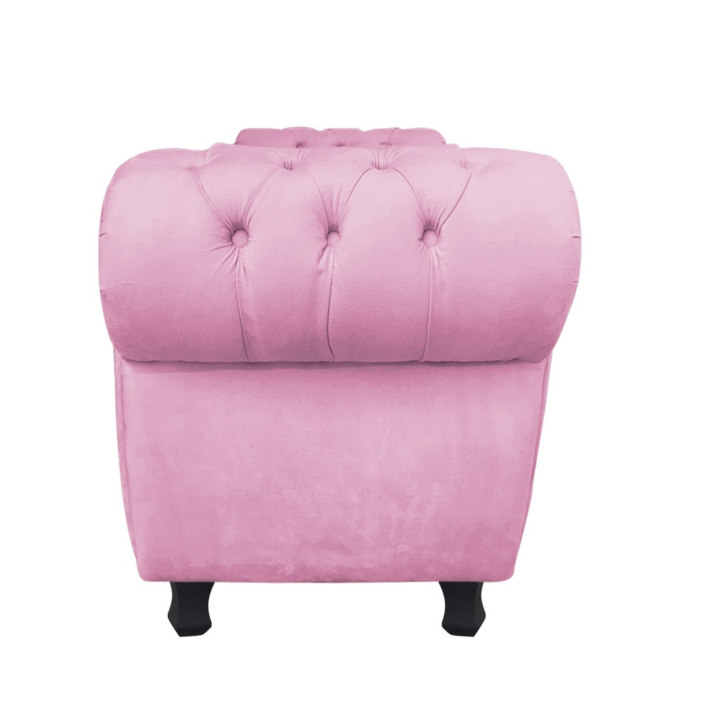 Recamier com Baú Grécia 195 cm Namoradeira Calçadeira Suede Rosa Bebê D'Rossi