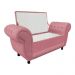 Recamier com Baú Grécia 195 cm Namoradeira Calçadeira Suede Rose D'Rossi