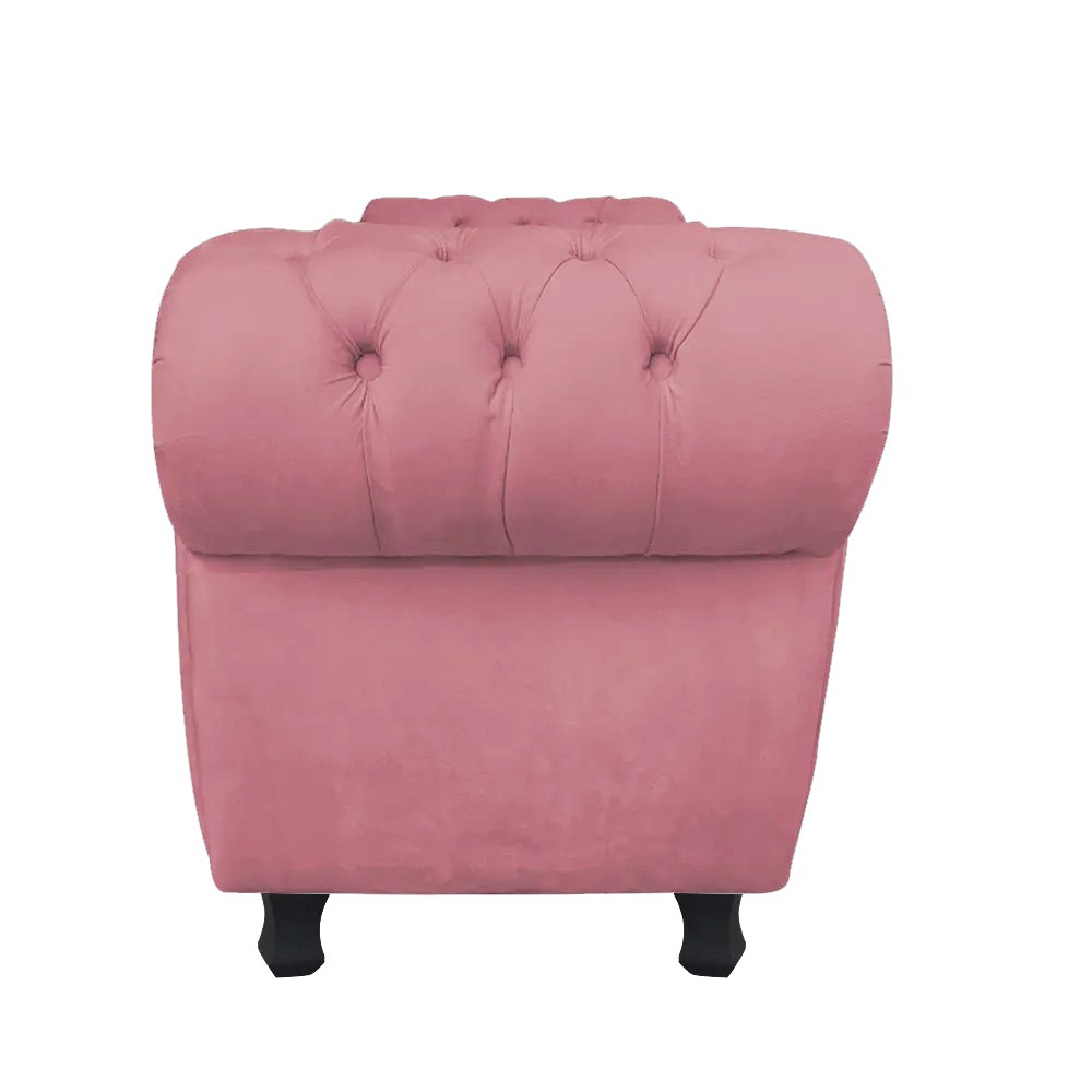 Recamier com Baú Grécia 195 cm Namoradeira Calçadeira Suede Rose D'Rossi