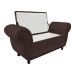 Recamier com Baú Grécia Namoradeira Calçadeira 195 cm  Suede Marrom D'Rossi