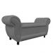 Recamier com Baú Grécia Namoradeira Calçadeira 195 cm Suede Grafite D'Rossi