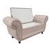 Recamier com Baú Grécia Namoradeira Calçadeira Suede - D'Rossi
