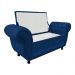 Recamier com Baú Grécia Namoradeira Calçadeira Suede Azul Marinho - D'Rossi