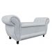 Recamier com Baú Grécia Namoradeira Calçadeira Suede Cinza - D'Rossi
