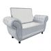 Recamier com Baú Grécia Namoradeira Calçadeira Suede Cinza - D'Rossi