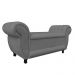 Recamier com Baú Grécia Namoradeira Calçadeira Suede Grafite - D'Rossi