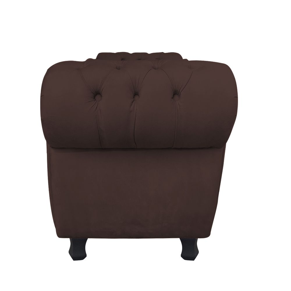 Recamier com Baú Grécia Namoradeira Calçadeira Suede Marrom - D'Rossi