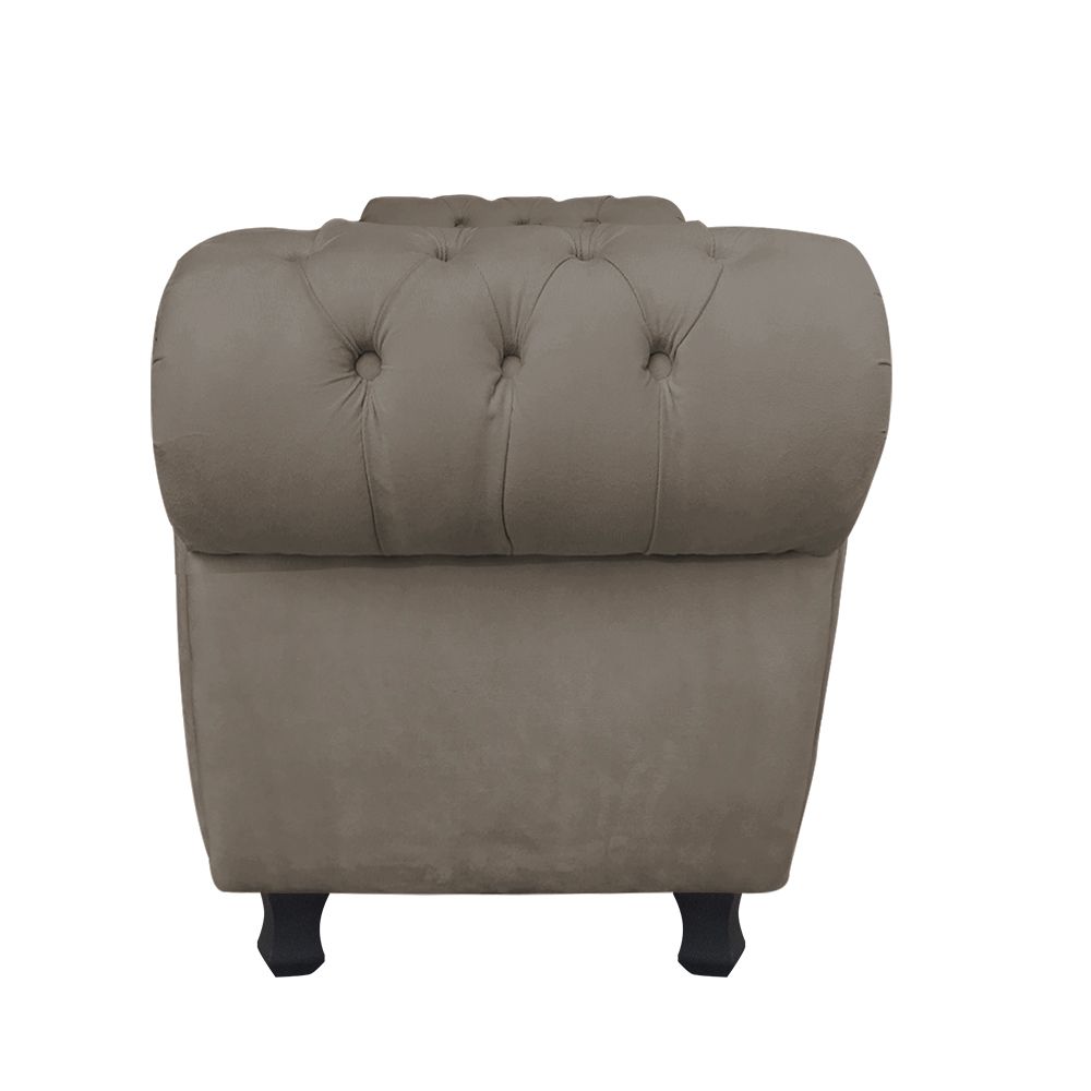 Recamier com Baú Grécia Namoradeira Calçadeira Suede Marrom Rato - D'Rossi