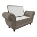 Recamier com Baú Grécia Namoradeira Calçadeira Suede Marrom Rato - D'Rossi