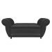 Recamier com Baú Grécia Namoradeira Calçadeira Suede Preto - D'Rossi