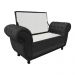 Recamier com Baú Grécia Namoradeira Calçadeira Suede Preto - D'Rossi