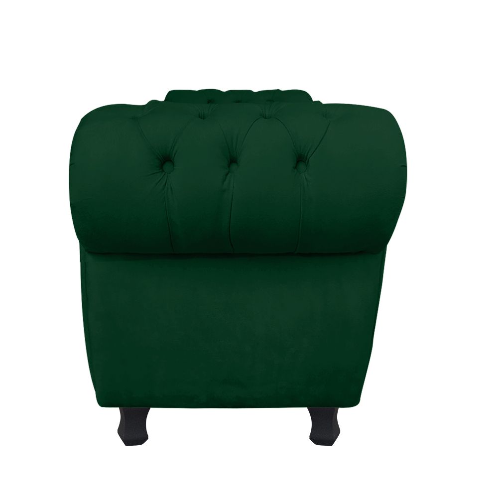 Recamier com Baú Grécia Namoradeira Calçadeira Suede Verde - D'Rossi
