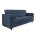 Sofá 03 Lugares Arezzo Suede Azul Marinho Pés Chanfrado Tabaco - D'Rossi