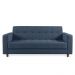 Sofá 03 Lugares Arezzo Suede Azul Marinho Pés Chanfrado Tabaco - D'Rossi