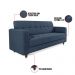 Sofá 03 Lugares Arezzo Suede Azul Marinho Pés Chanfrado Tabaco - D'Rossi