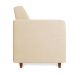 Sofá 03 Lugares Arezzo Suede Bege Pés Chanfrado Castanho - D'Rossi
