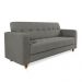 Sofá 03 Lugares Arezzo Suede Grafite Pés Chanfrado Castanho - D'Rossi