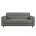 Sofá 03 Lugares Arezzo Suede Grafite Pés Chanfrado Castanho - D'Rossi
