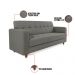Sofá 03 Lugares Arezzo Suede Grafite Pés Chanfrado Castanho - D'Rossi