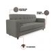 Sofá 03 Lugares Arezzo Suede Grafite Pés Chanfrado Tabaco - D'Rossi
