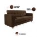 Sofá 03 Lugares Arezzo Suede Marrom Pés Chanfrado Castanho - D'Rossi