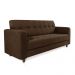 Sofá 03 Lugares Arezzo Suede Marrom Pés Chanfrado Tabaco - D'Rossi