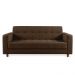 Sofá 03 Lugares Arezzo Suede Marrom Pés Chanfrado Tabaco - D'Rossi