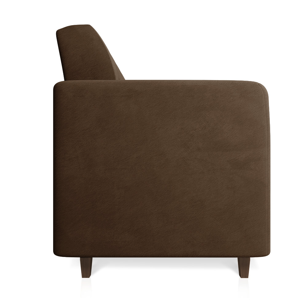 Sofá 03 Lugares Arezzo Suede Marrom Pés Chanfrado Tabaco - D'Rossi