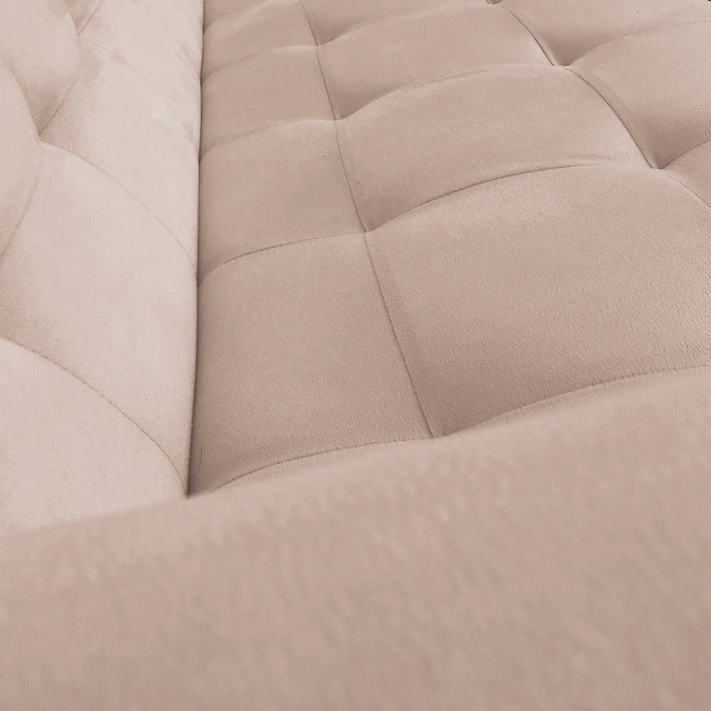 Sofá 03 Lugares Arezzo Suede Pés Chanfrado Castanho - D'Rossi