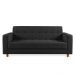 Sofá 03 Lugares Arezzo Suede Preto Pés Chanfrado Castanho - D'Rossi