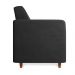 Sofá 03 Lugares Arezzo Suede Preto Pés Chanfrado Castanho - D'Rossi
