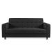 Sofá 03 Lugares Arezzo Suede Preto Pés Chanfrado Tabaco - D'Rossi
