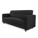 Sofá 03 Lugares Arezzo Suede Preto Pés Chanfrado Tabaco - D'Rossi