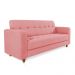 Sofá 03 Lugares Arezzo Suede Rosê Pés Chanfrado Castanho - D'Rossi