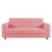 Sofá 03 Lugares Arezzo Suede Rosê Pés Chanfrado Castanho - D'Rossi