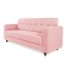 Sofá 03 Lugares Arezzo Suede Rosa Bebê Pés Chanfrado Tabaco - D'Rossi