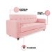 Sofá 03 Lugares Arezzo Suede Rosa Bebê Pés Chanfrado Tabaco - D'Rossi