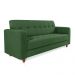 Sofá 03 Lugares Arezzo Suede Verde Pés Chanfrado Castanho - D'Rossi