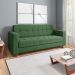 Sofá 03 Lugares Arezzo Suede Verde Pés Chanfrado Castanho - D'Rossi