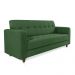 Sofá 03 Lugares Arezzo Suede Verde Pés Chanfrado Tabaco - D'Rossi
