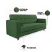 Sofá 03 Lugares Arezzo Suede Verde Pés Chanfrado Tabaco - D'Rossi