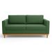 Sofá 03 Lugares Juliette Suede Verde Base Madeira Castanho - D'Rossi