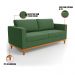 Sofá 03 Lugares Juliette Suede Verde Base Madeira Castanho - D'Rossi