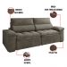 Sofá 2 Lugares Retrátil Letônia 230 cm Veludo Cappuccino Pés Tabaco - D'Rossi