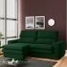 Sofá 2 Lugares Retrátil Noruega 180 cm Veludo Verde Pés Tabaco - D'Rossi