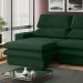 Sofá 2 Lugares Retrátil Noruega 180 cm Veludo Verde Pés Tabaco - D'Rossi