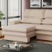 Sofá 2 Lugares Retrátil Noruega 230 cm Veludo Off White Pés Tabaco - D'Rossi