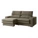 Sofá 2 Lugares Retrátil Noruega 270 cm Veludo Cappuccino Pés Tabaco - D'Rossi