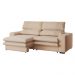 Sofá 2 Lugares Retrátil Noruega 270 cm Veludo Off White Pés Tabaco - D'Rossi