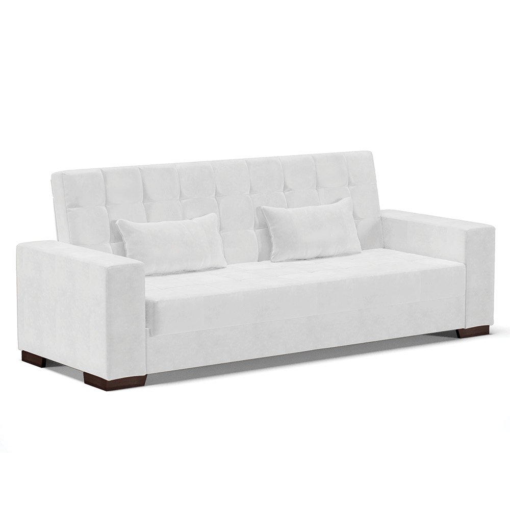Sofá Cama 02 Lugares Lisboa Corano Branco  - D'Rossi